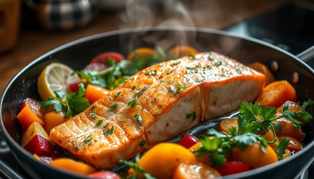 Salmon cooking Salmon cooking